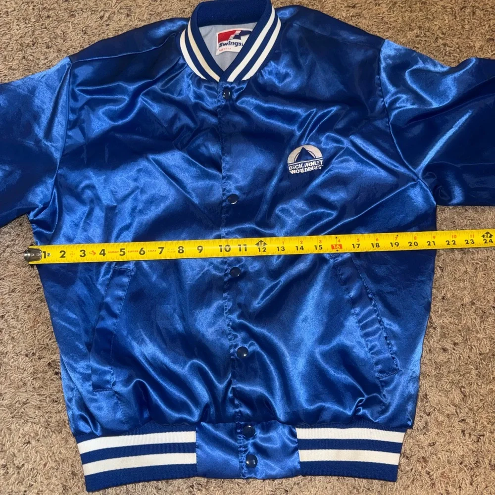 Vintage Swingster Beck Arnley World Parts Blue Bomber Jacket Men’s size Medium